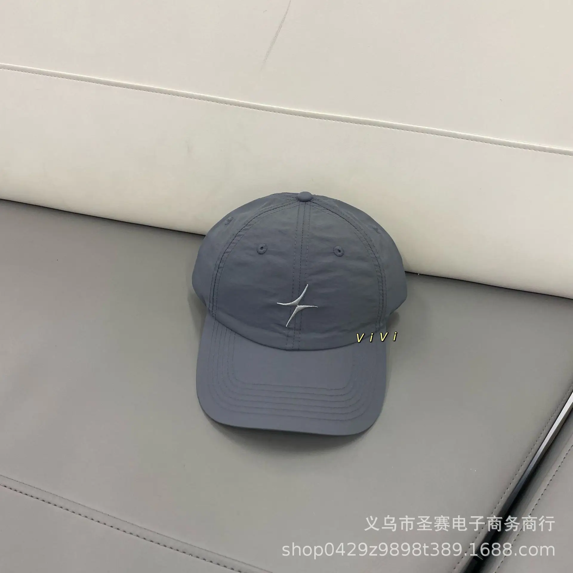 Women Black V-Style Baseball Cap with Star Embroidery - Image 4