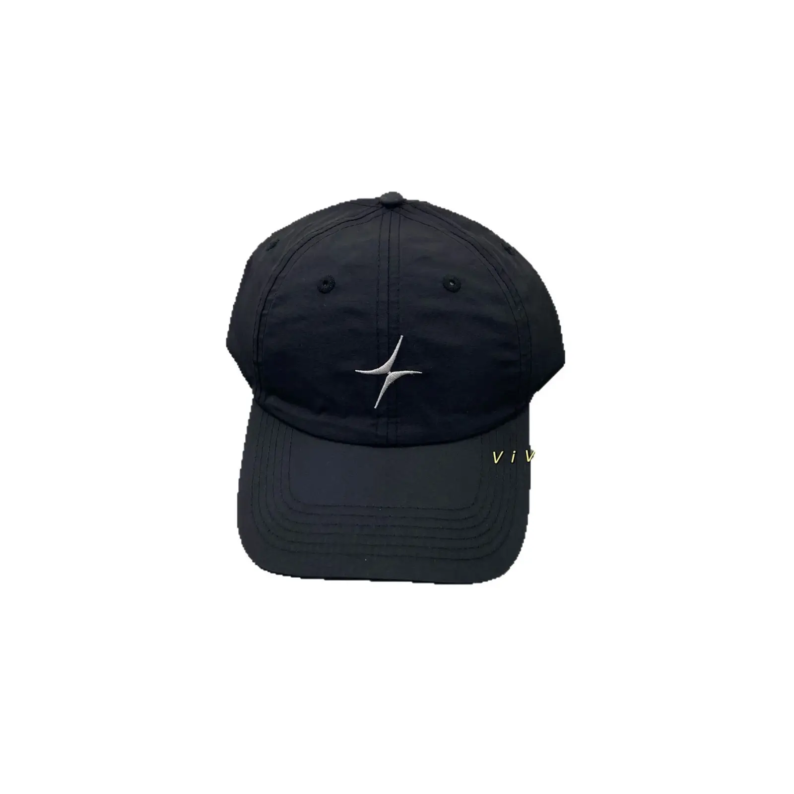 Women Black V-Style Baseball Cap with Star Embroidery - Image 10
