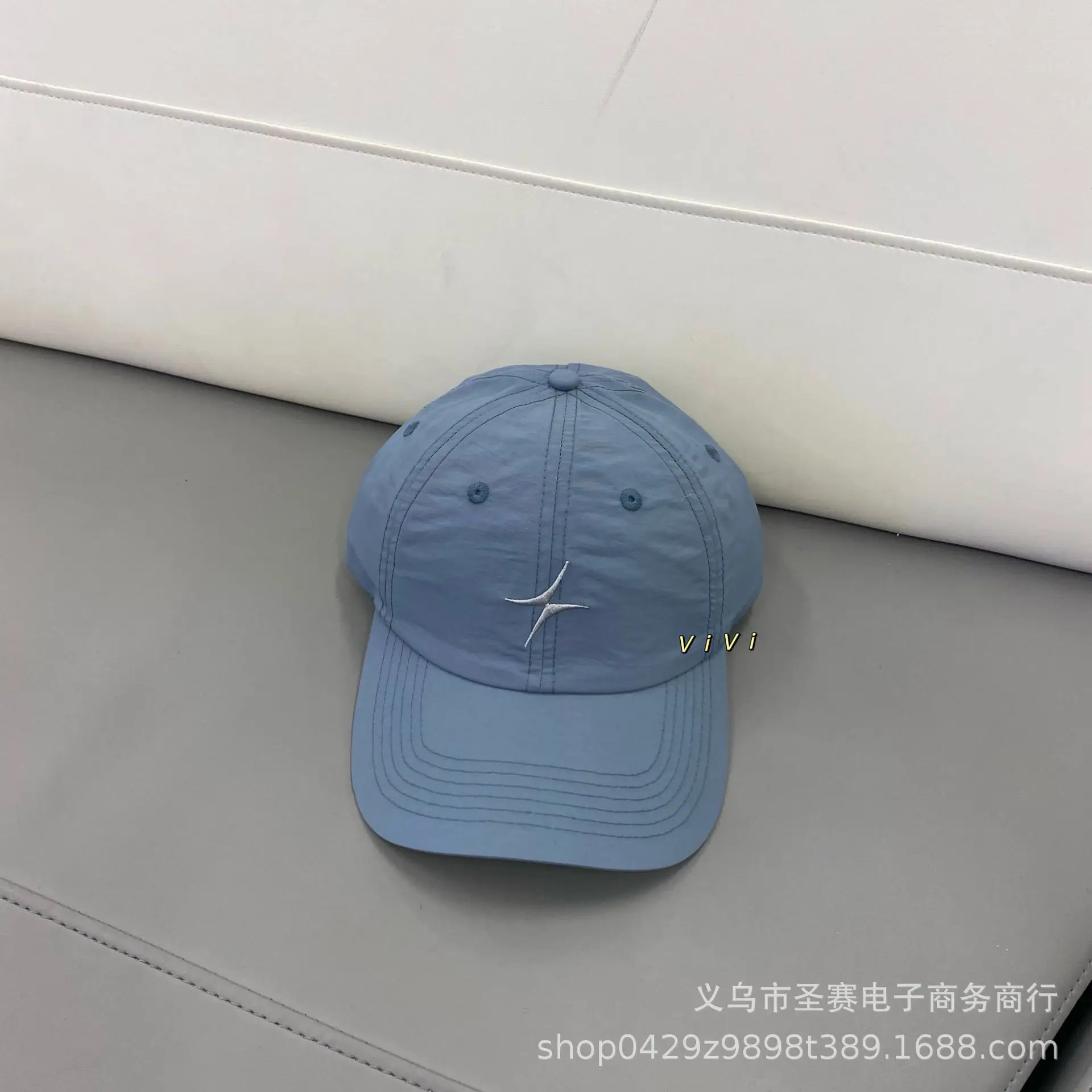 Women Black V-Style Baseball Cap with Star Embroidery - Image 5