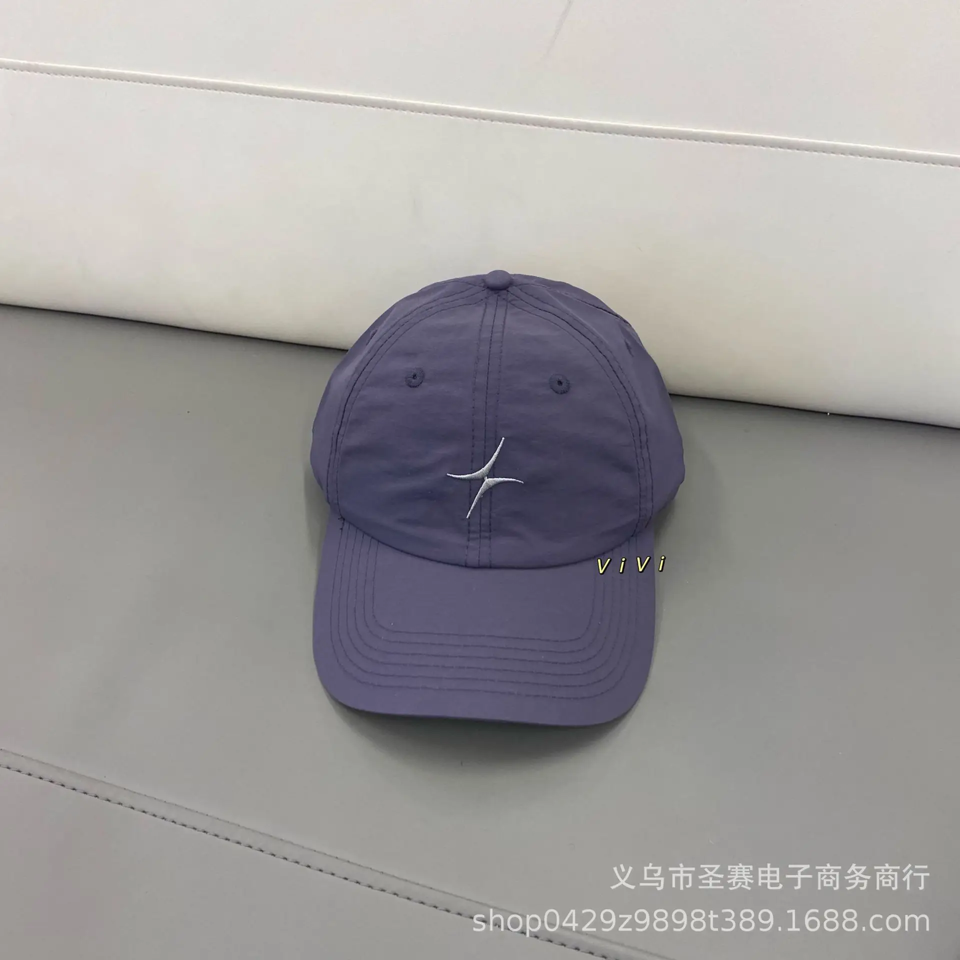 Women Black V-Style Baseball Cap with Star Embroidery - Image 6