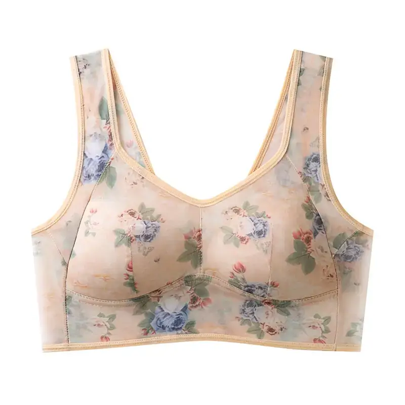 Retro Floral One Piece Chest Pad Plus Size - Image 11