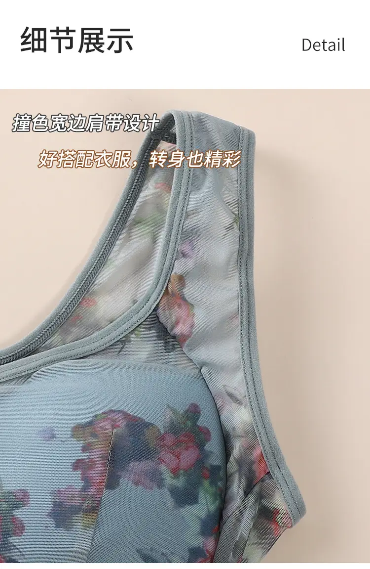 Retro Floral One Piece Chest Pad Plus Size — feature 24