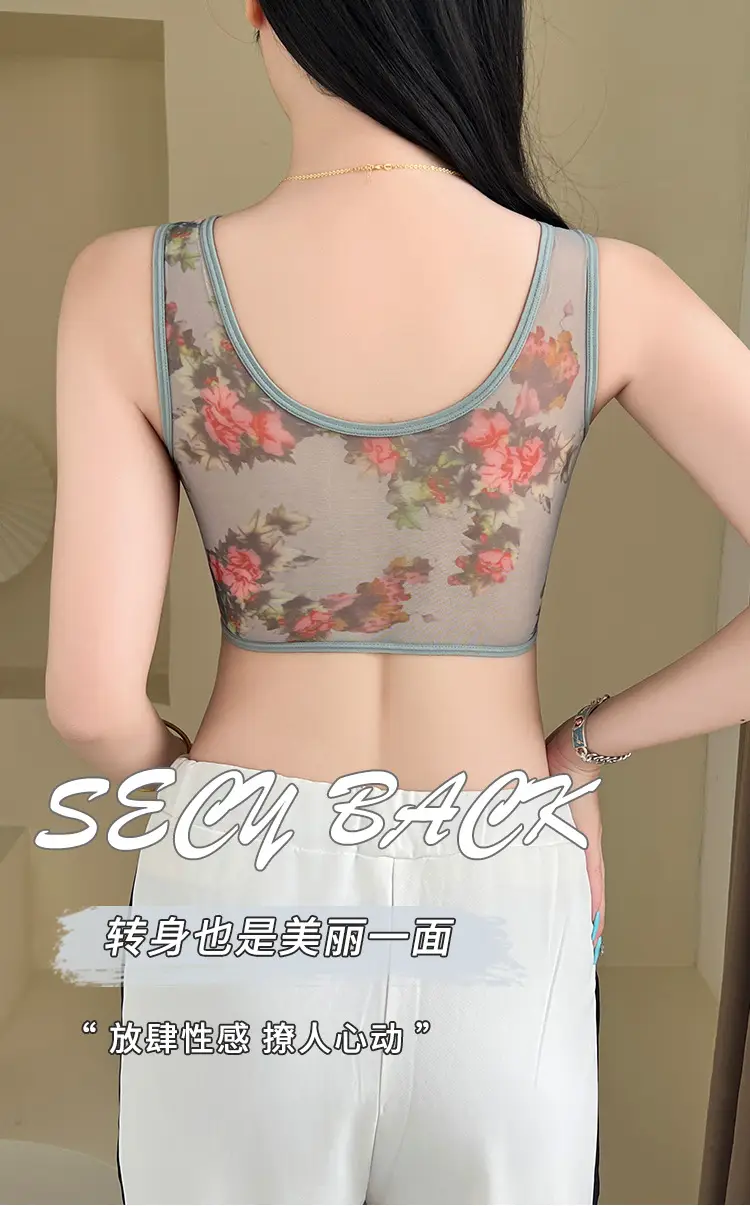 Retro Floral One Piece Chest Pad Plus Size — feature 8