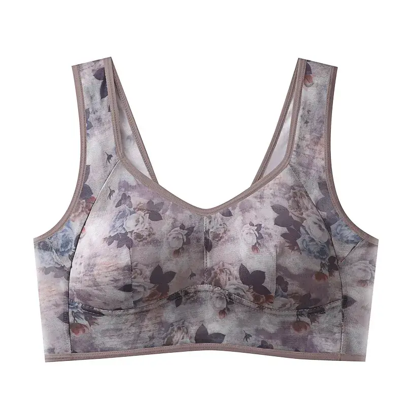 Retro Floral One Piece Chest Pad Plus Size - Image 3
