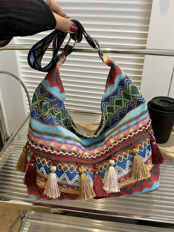 Chinese Style Tassel Handbag Large Casual 2024 Spring - Image 7