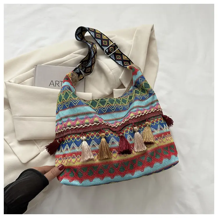 Chinese Style Tassel Handbag Large Casual 2024 Spring — feature 12