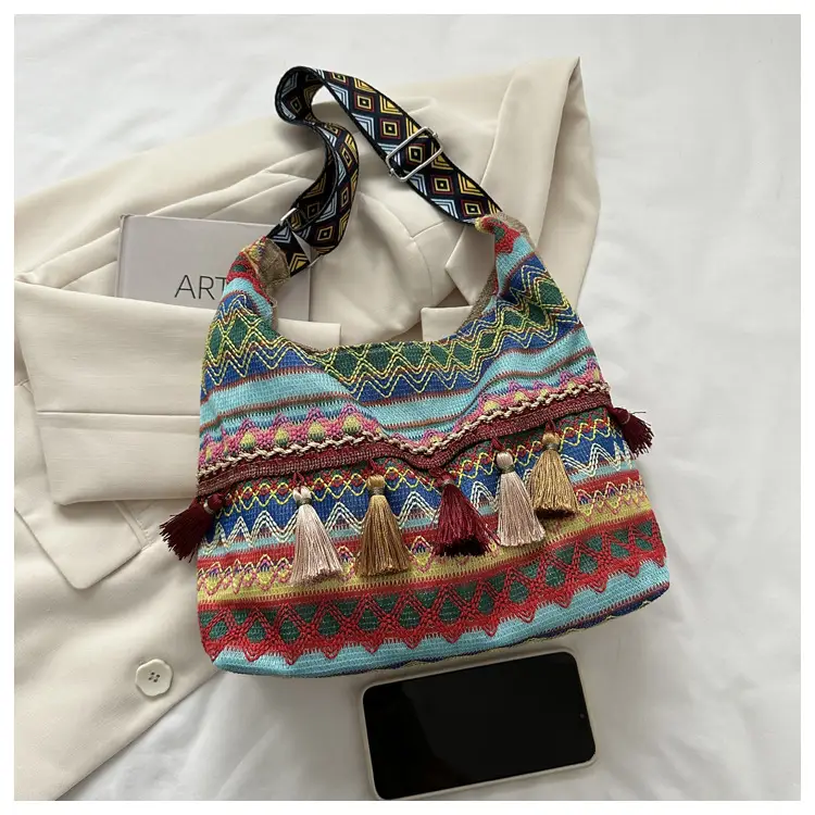 Chinese Style Tassel Handbag Large Casual 2024 Spring — feature 13