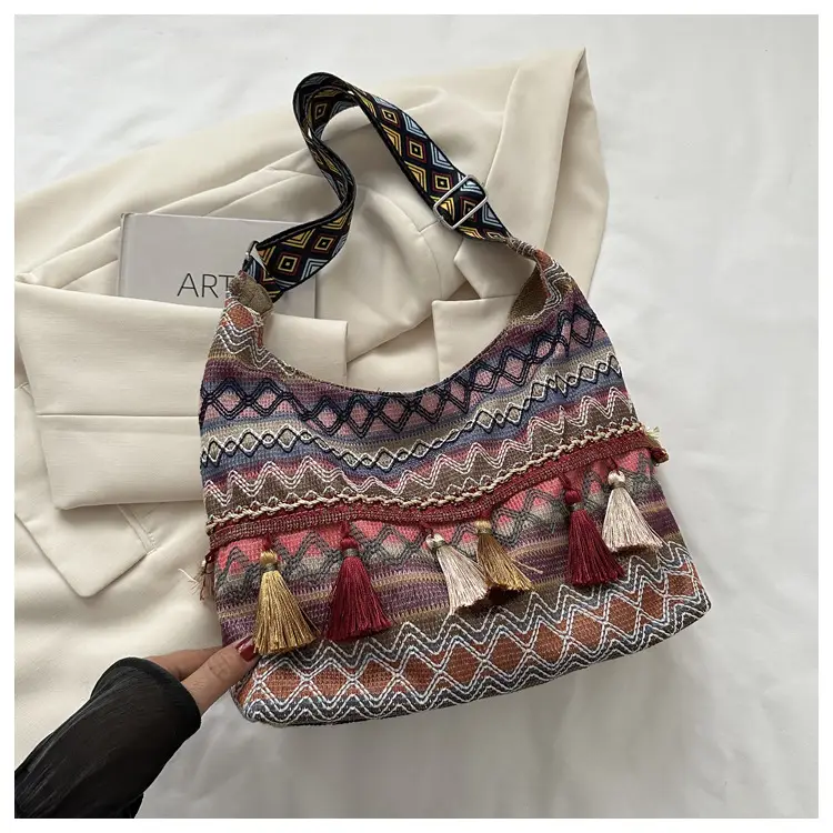 Chinese Style Tassel Handbag Large Casual 2024 Spring — feature 15