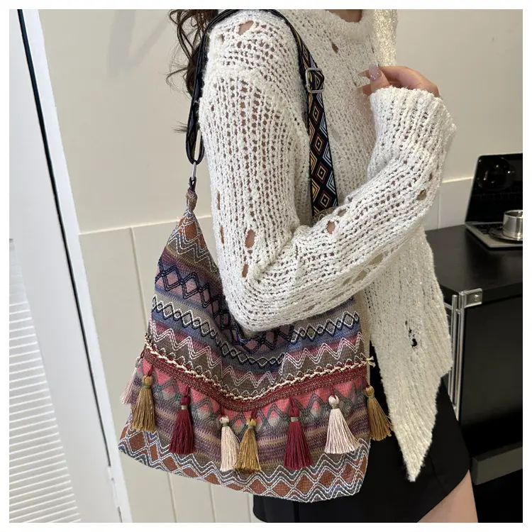 Chinese Style Tassel Handbag Large Casual 2024 Spring — feature 17