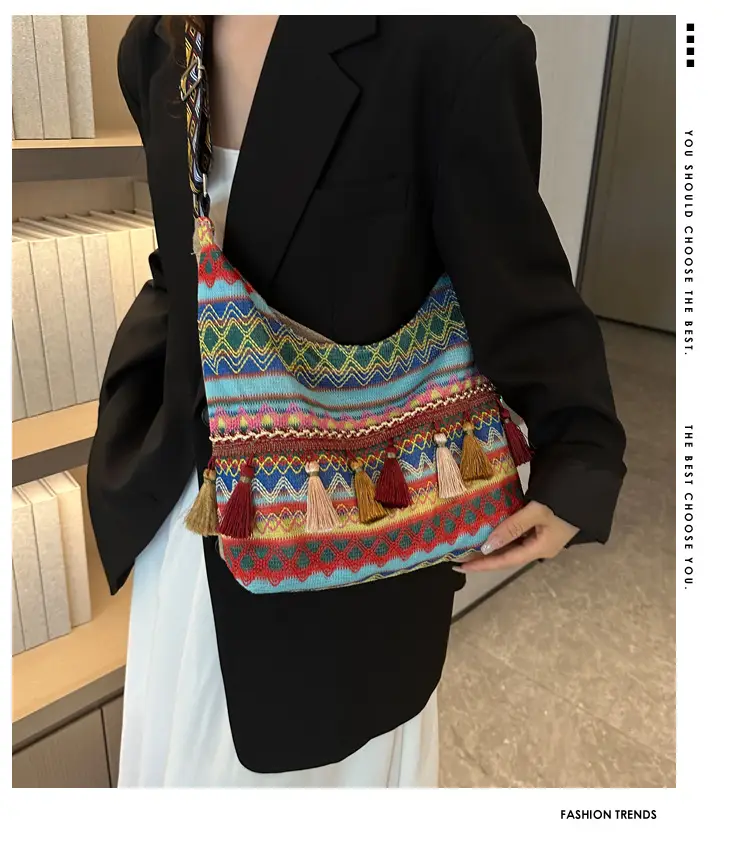 Chinese Style Tassel Handbag Large Casual 2024 Spring — feature 2