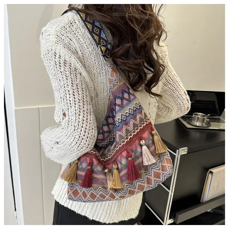 Chinese Style Tassel Handbag Large Casual 2024 Spring — feature 22