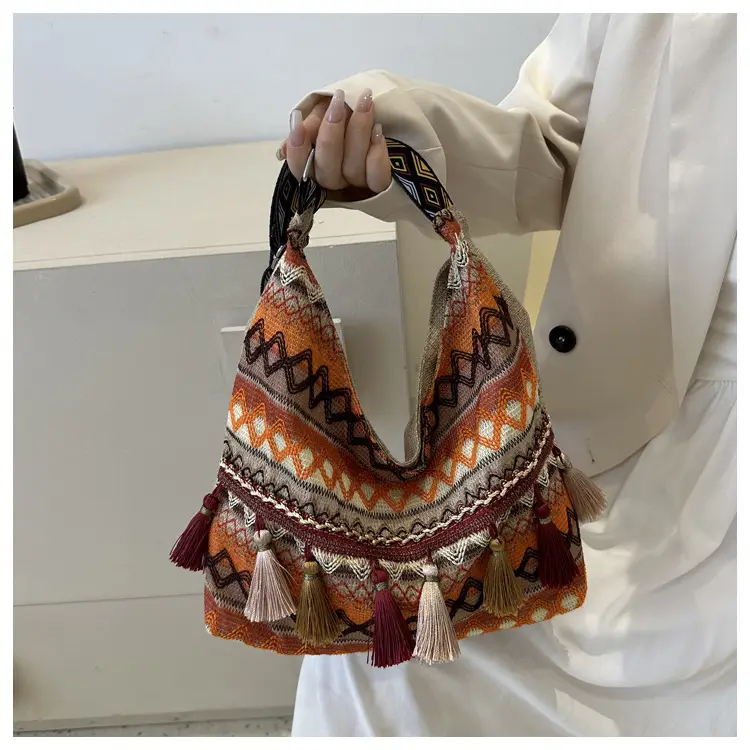 Chinese Style Tassel Handbag Large Casual 2024 Spring — feature 24
