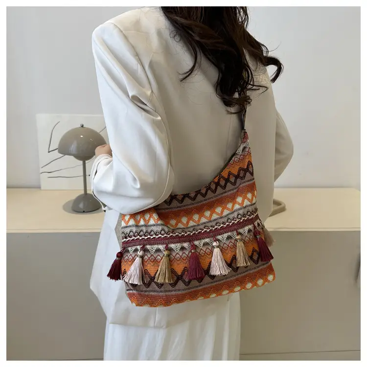 Chinese Style Tassel Handbag Large Casual 2024 Spring — feature 29