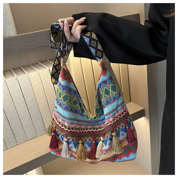 Chinese Style Tassel Handbag Large Casual 2024 Spring — feature 31