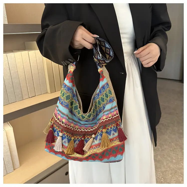 Chinese Style Tassel Handbag Large Casual 2024 Spring — feature 32