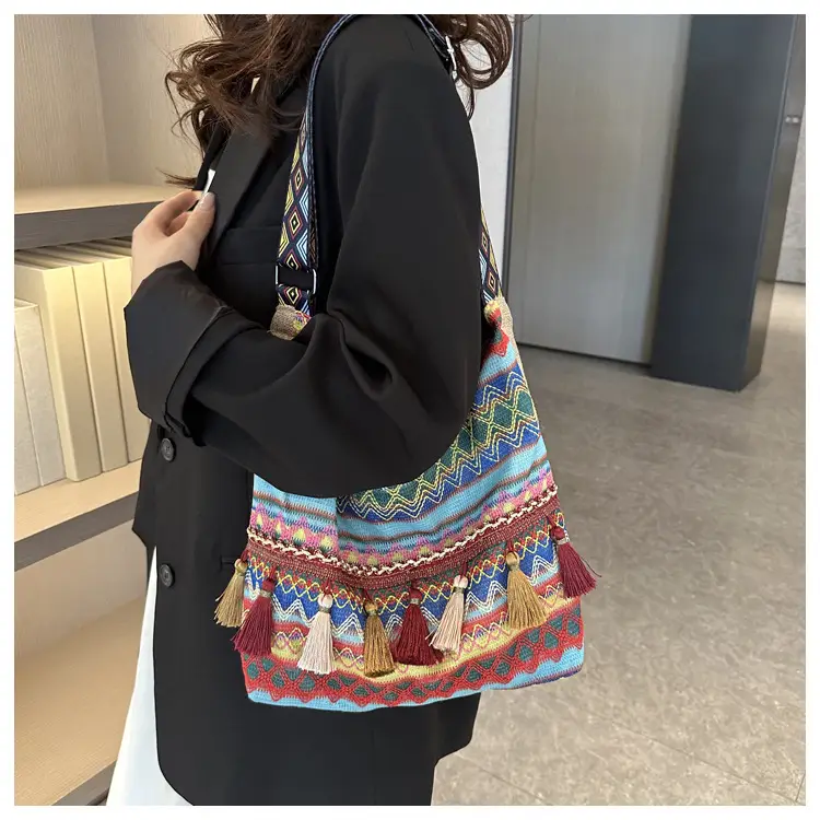 Chinese Style Tassel Handbag Large Casual 2024 Spring — feature 33