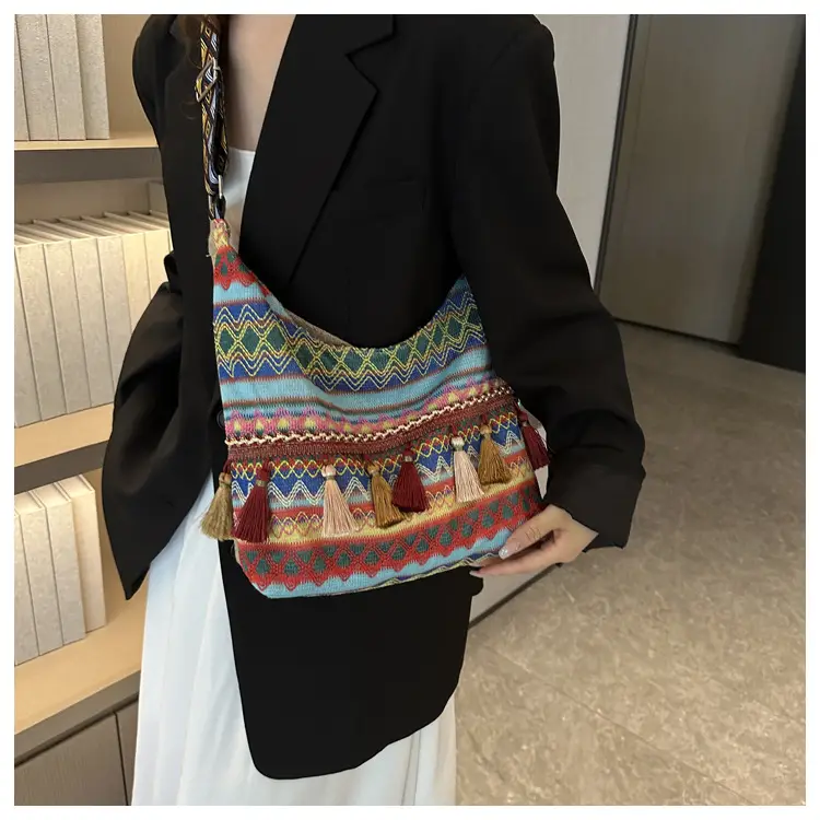 Chinese Style Tassel Handbag Large Casual 2024 Spring — feature 34