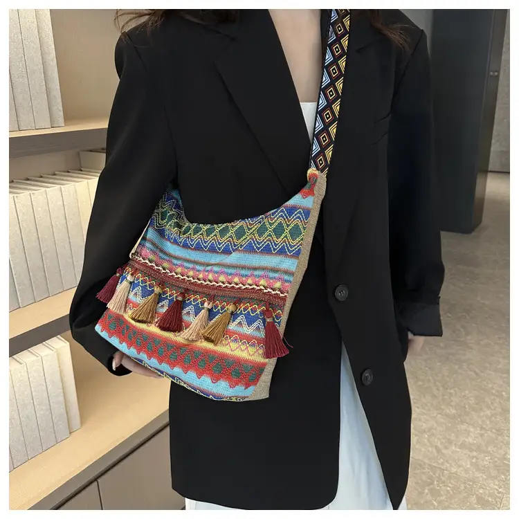 Chinese Style Tassel Handbag Large Casual 2024 Spring — feature 35