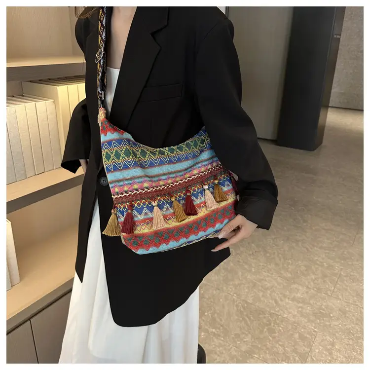 Chinese Style Tassel Handbag Large Casual 2024 Spring — feature 36