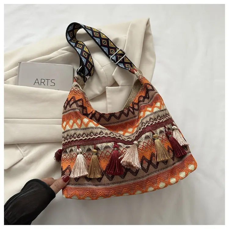 Chinese Style Tassel Handbag Large Casual 2024 Spring — feature 9