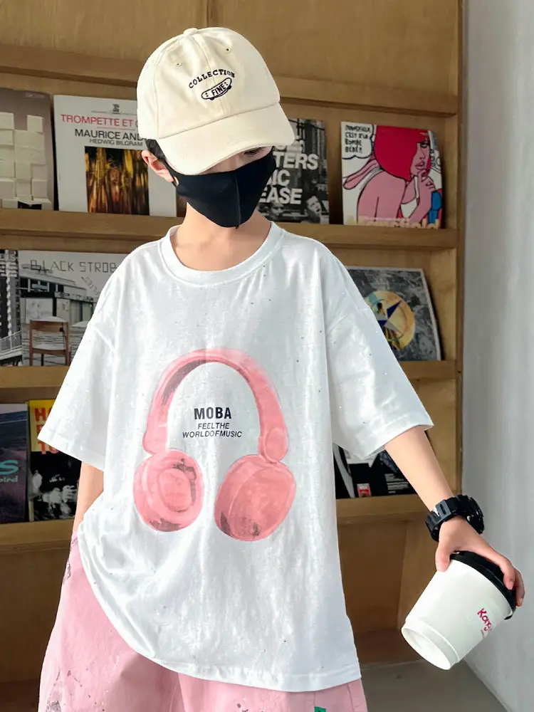 Boys Black Noise Headphones T-Shirt Summer 2025 - Image 6