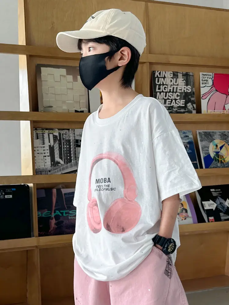 Boys Black Noise Headphones T-Shirt Summer 2025 - Image 7
