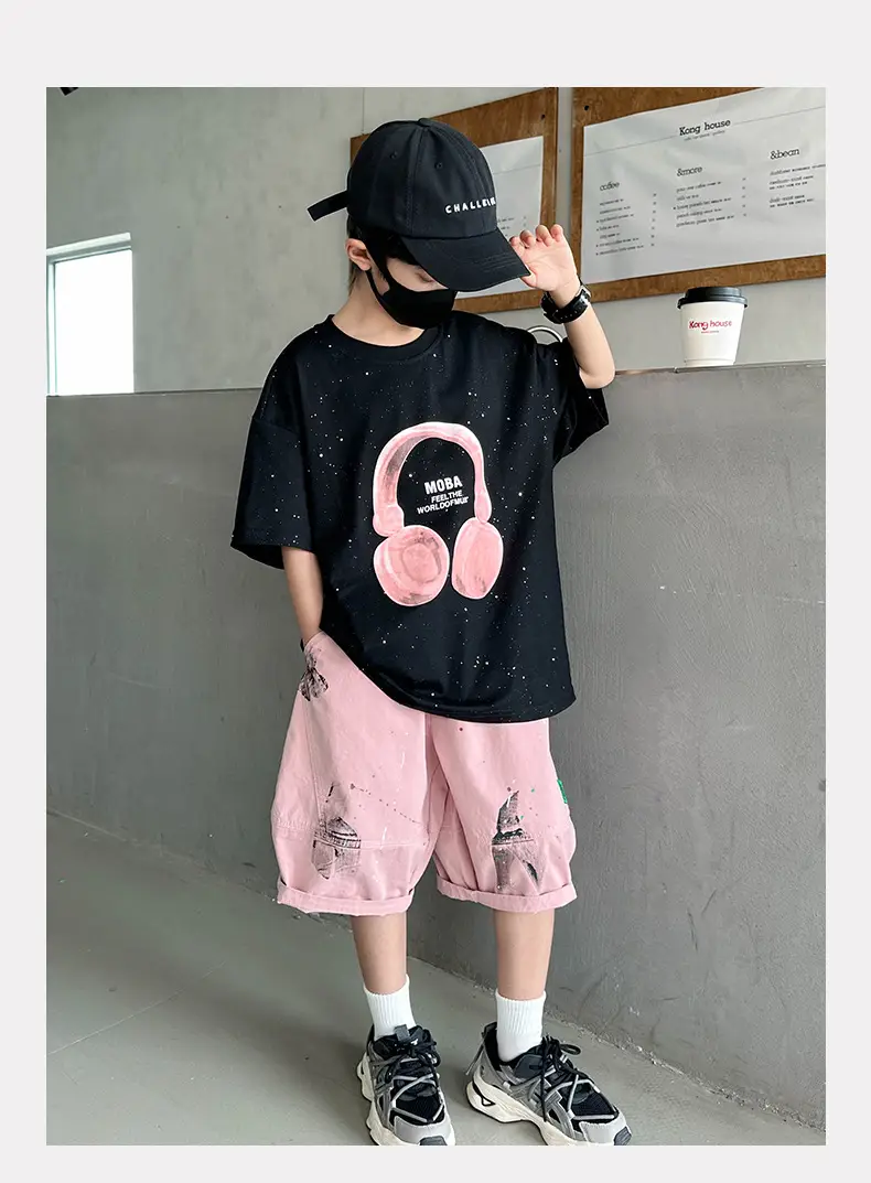 Boys Black Noise Headphones T-Shirt Summer 2025 — feature 13