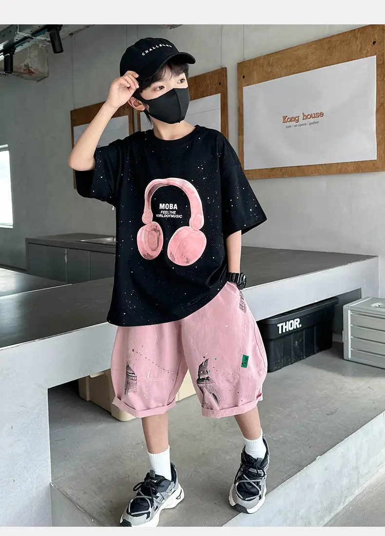 Boys Black Noise Headphones T-Shirt Summer 2025 — feature 14