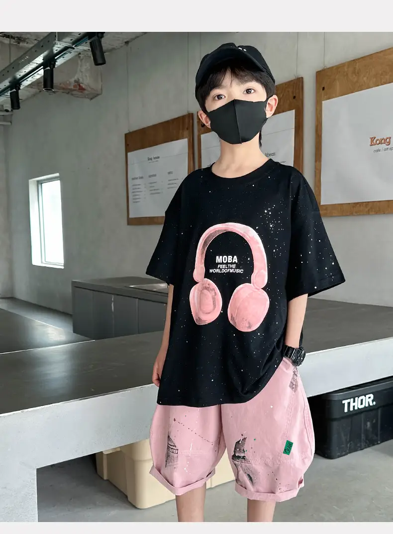 Boys Black Noise Headphones T-Shirt Summer 2025 — feature 15