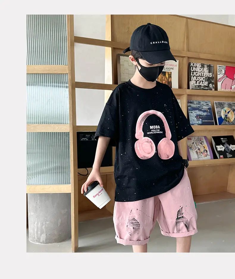 Boys Black Noise Headphones T-Shirt Summer 2025 — feature 17
