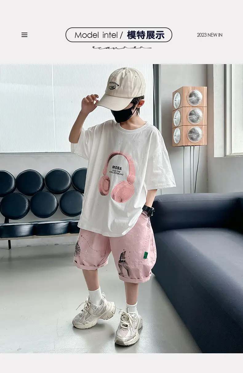 Boys Black Noise Headphones T-Shirt Summer 2025 — feature 8