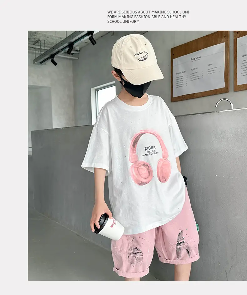 Boys Black Noise Headphones T-Shirt Summer 2025 — feature 9
