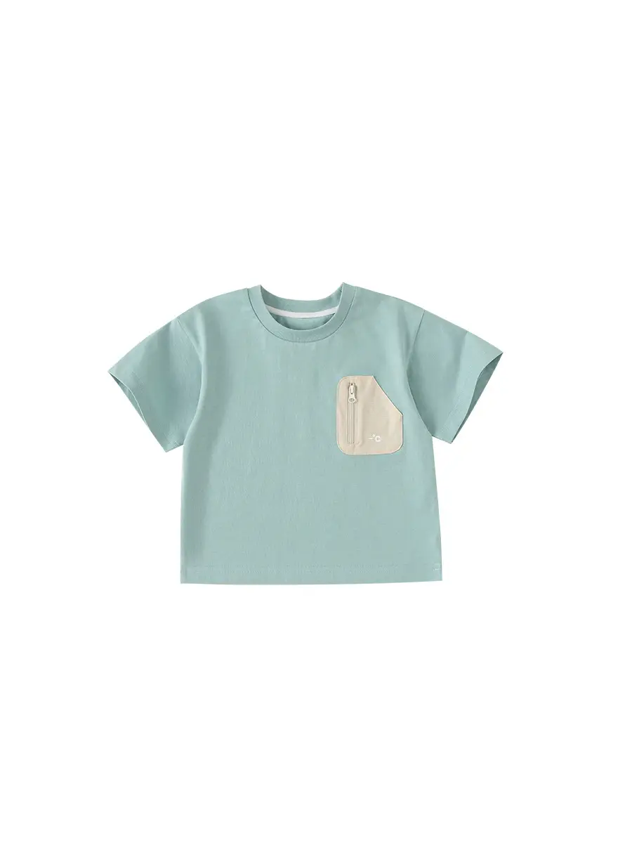Yubao Boys Summer T-Shirt Mint Green Padded Pocket - Image 10