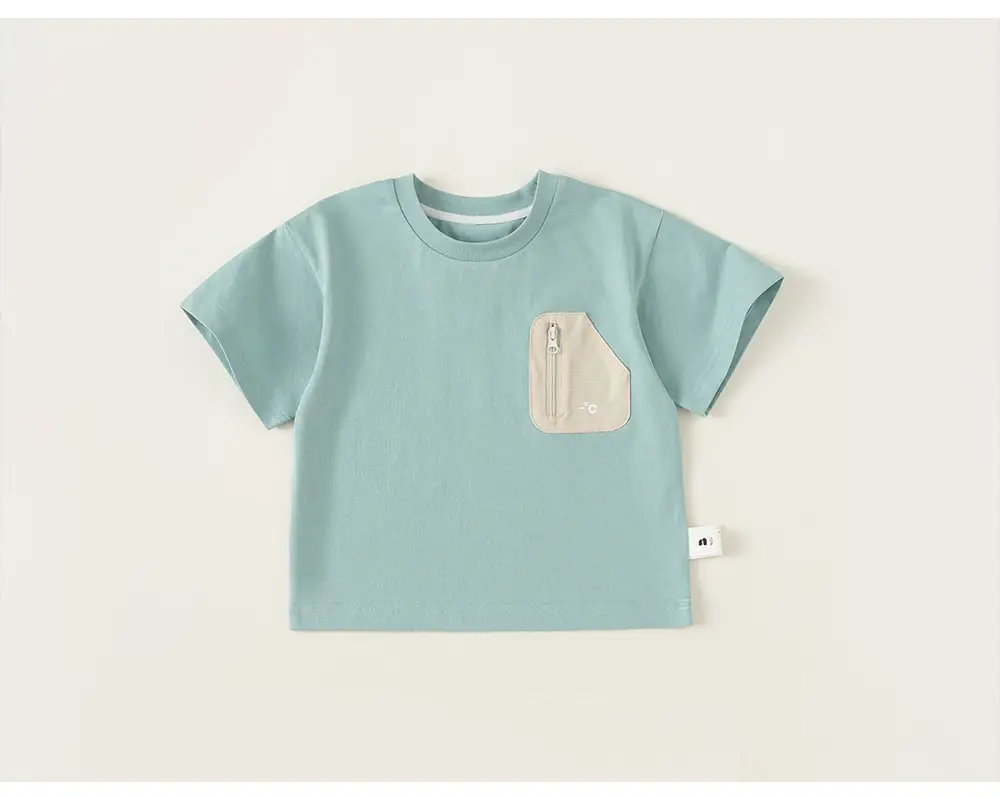 Yubao Boys Summer T-Shirt Mint Green Padded Pocket — feature 15