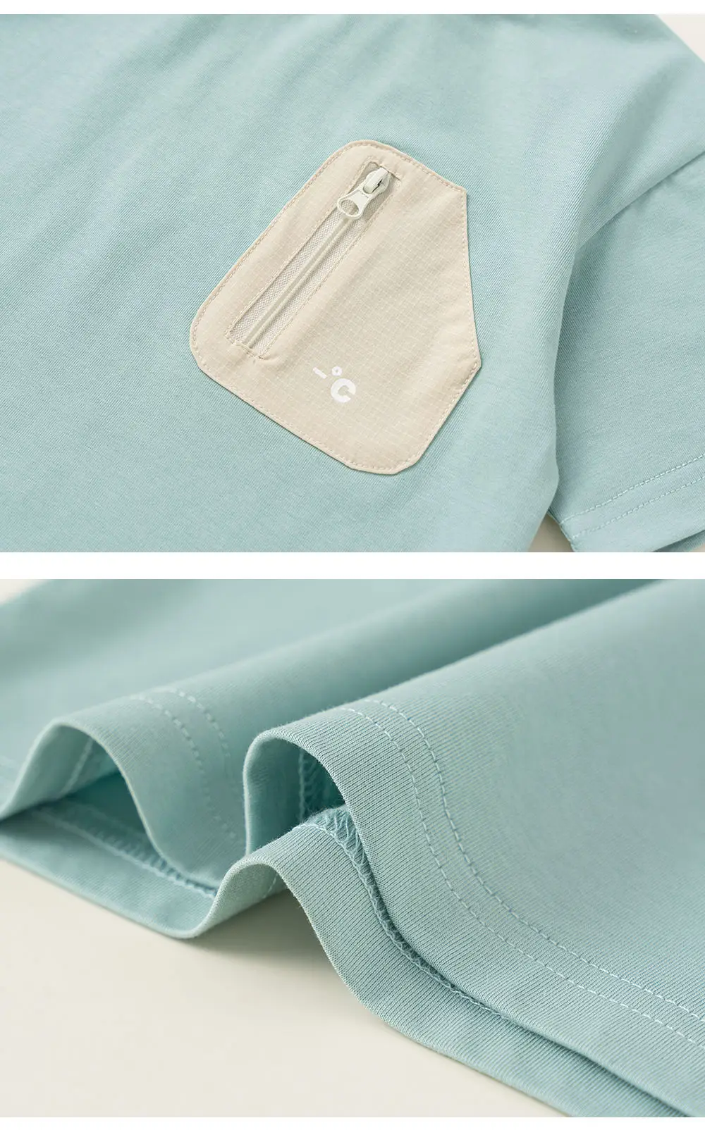 Yubao Boys Summer T-Shirt Mint Green Padded Pocket — feature 20
