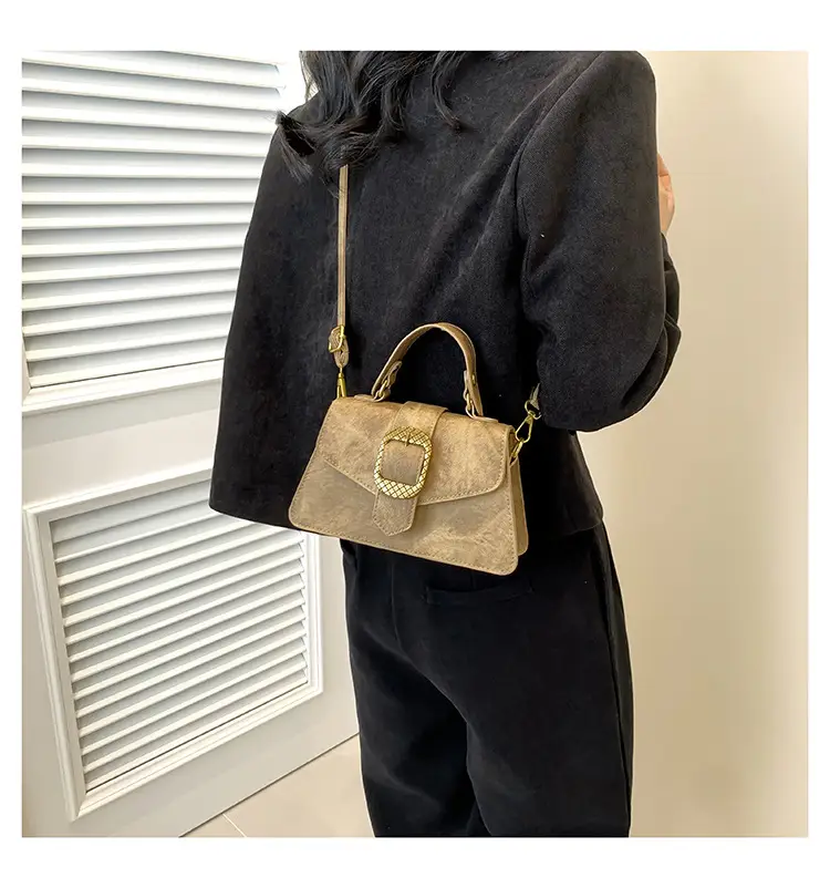 Blue French Belt Buckle Shoulder Messenger Bag — feature 23