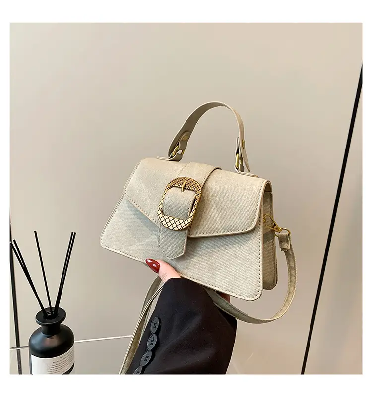 Blue French Belt Buckle Shoulder Messenger Bag — feature 26