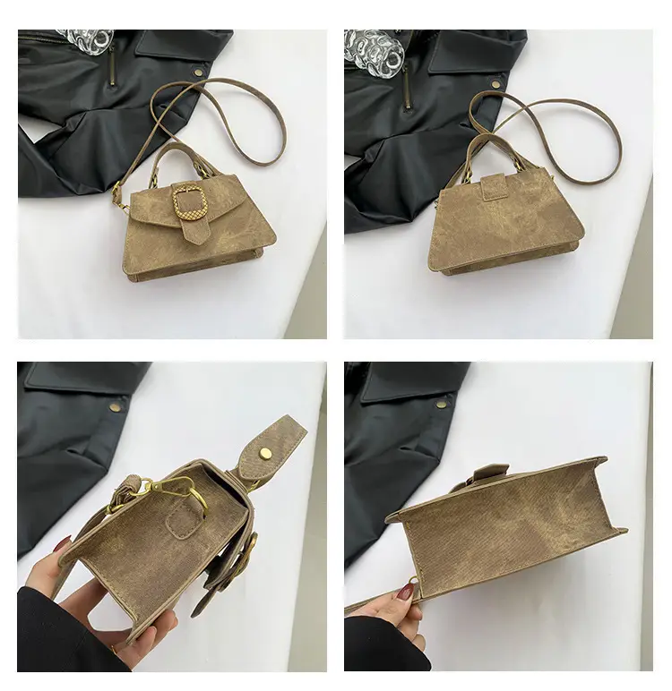 Blue French Belt Buckle Shoulder Messenger Bag — feature 8