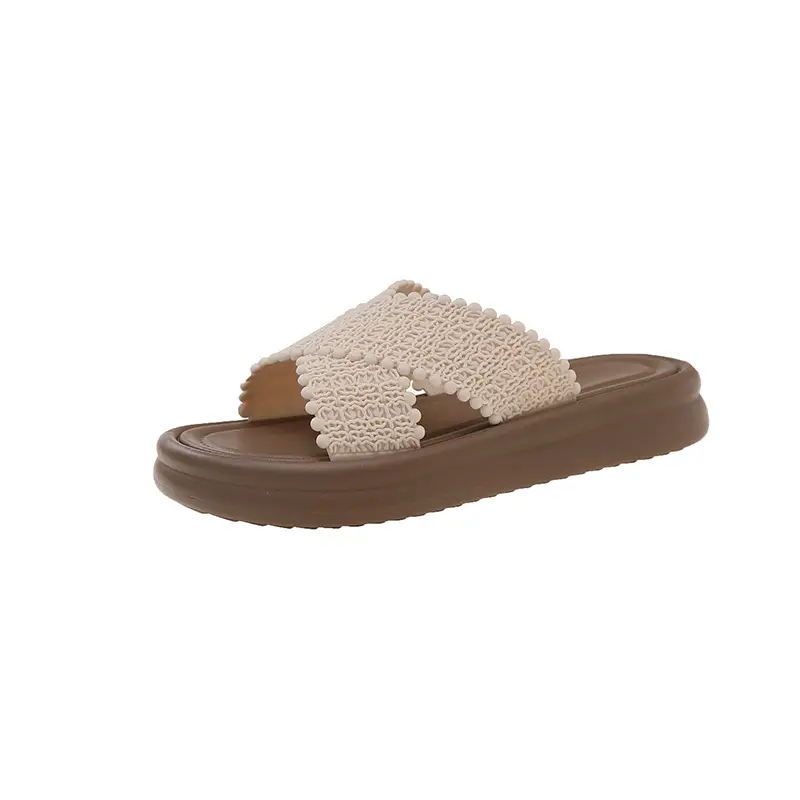 Sunflower Fashion Women's Slippers Fairy Style Travel Outdoor Wear Cross Flower Princess Style Platform Sandals Wedge Heel