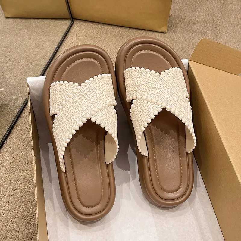 Sunflower Fashion Women's Slippers Fairy Style Travel Outdoor Wear Cross Flower Princess Style Platform Sandals Wedge Heel — feature 19