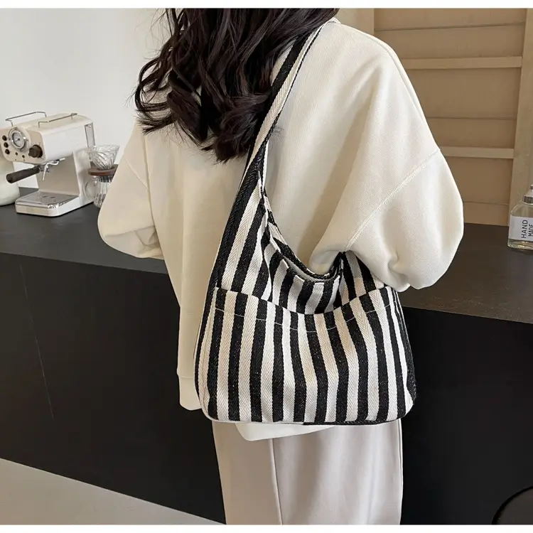 Striped Casual Shoulder Bag 2024 Spring New — feature 12