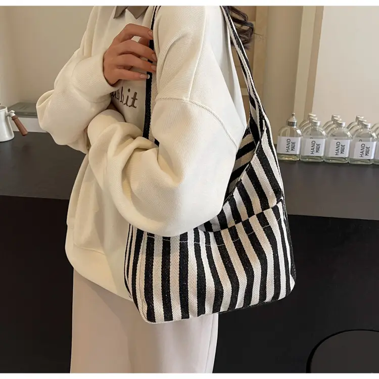 Striped Casual Shoulder Bag 2024 Spring New — feature 14