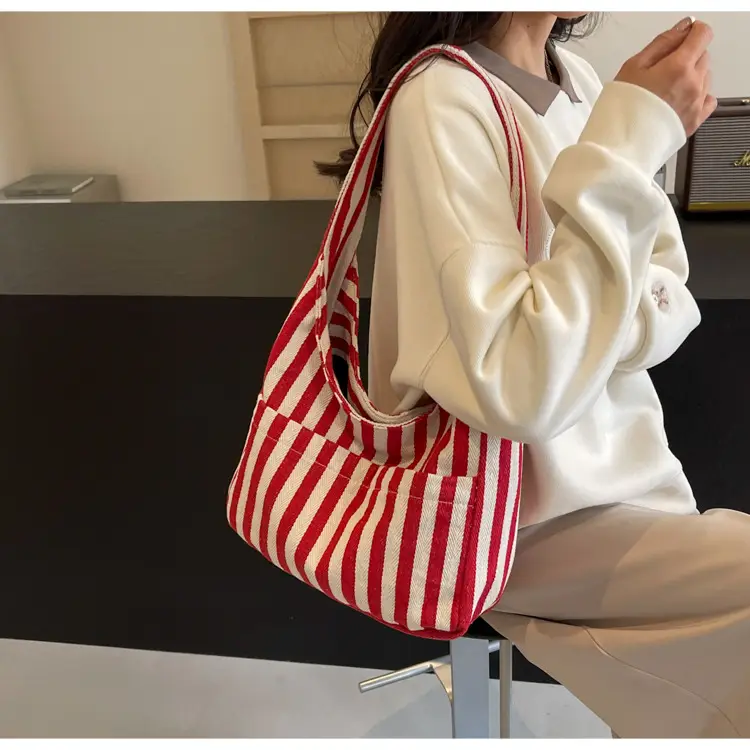 Striped Casual Shoulder Bag 2024 Spring New — feature 8