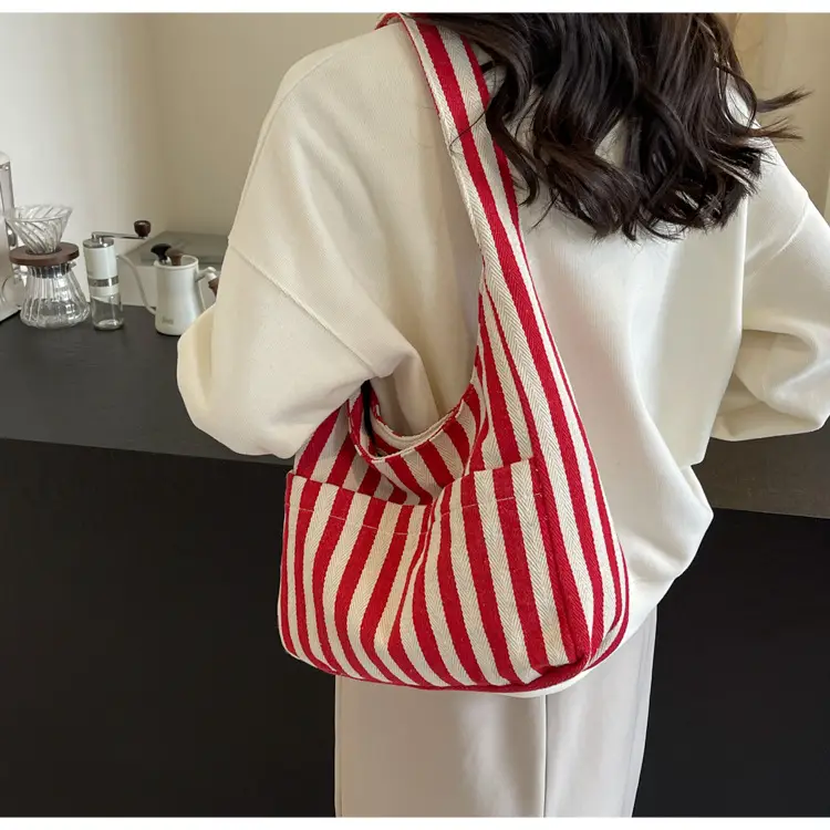 Striped Casual Shoulder Bag 2024 Spring New — feature 9