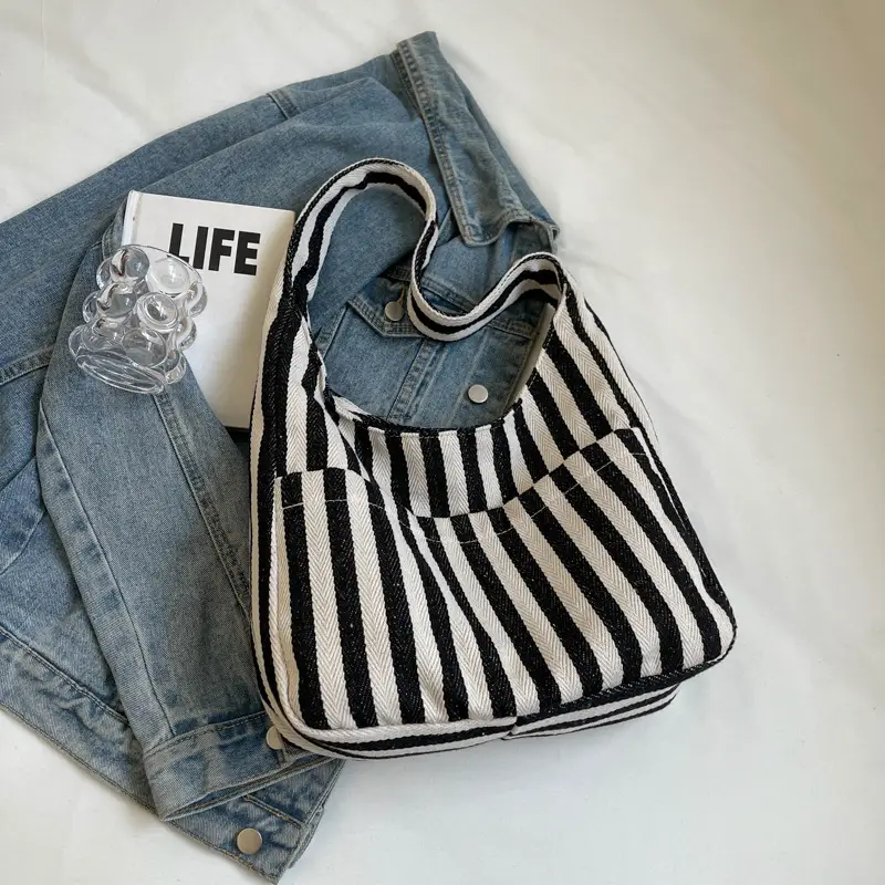 Striped Casual Shoulder Bag 2024 Spring New - Image 2