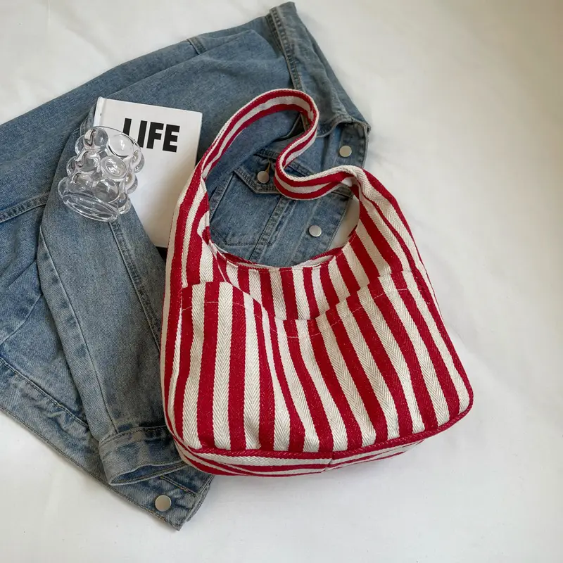 Striped Casual Shoulder Bag 2024 Spring New - Image 3