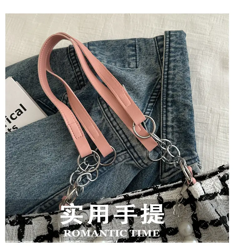 Women Checkered Plaid Handheld Tote Bag Black White — feature 4