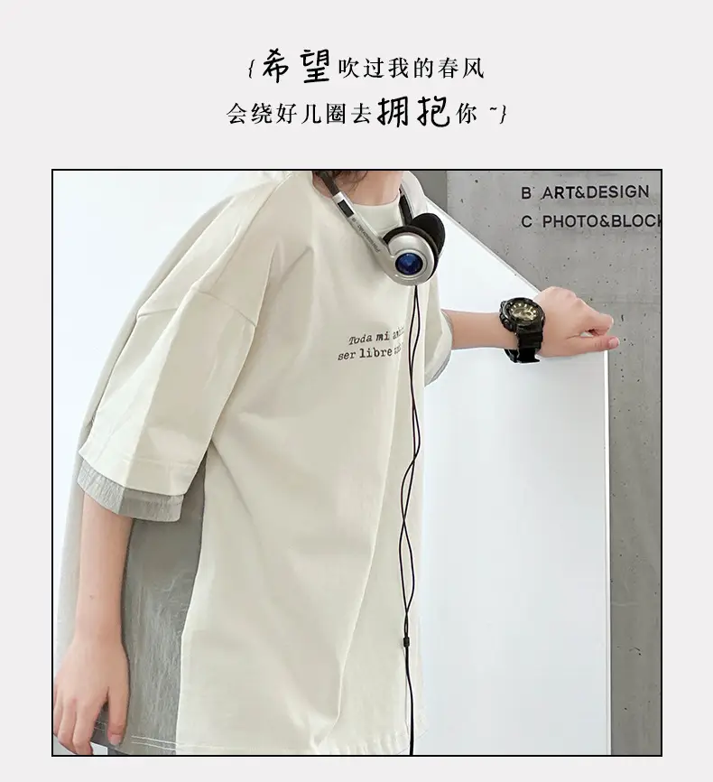 Boys Cotton Short Sleeve Summer T-Shirt White Grey — feature 6