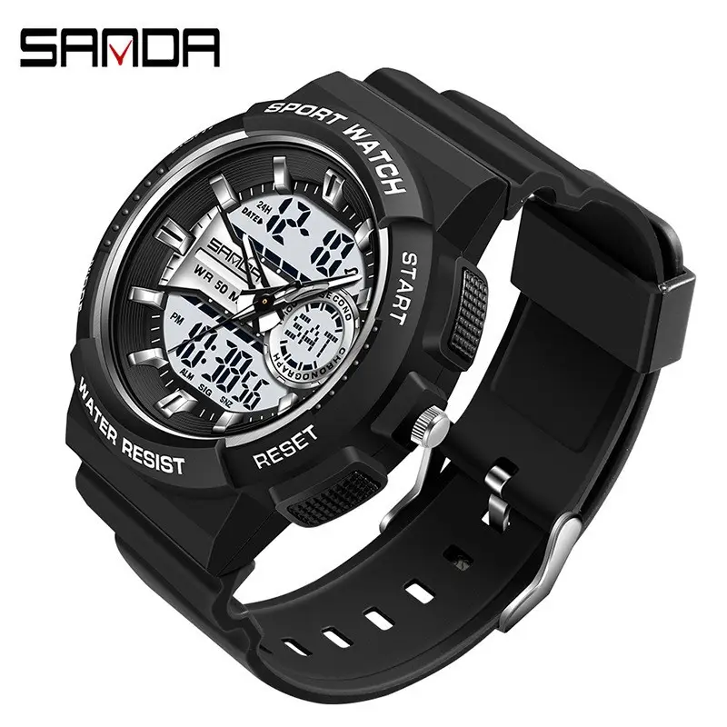 Sanda Black Digital Sport Watch for Men Women - Image 7
