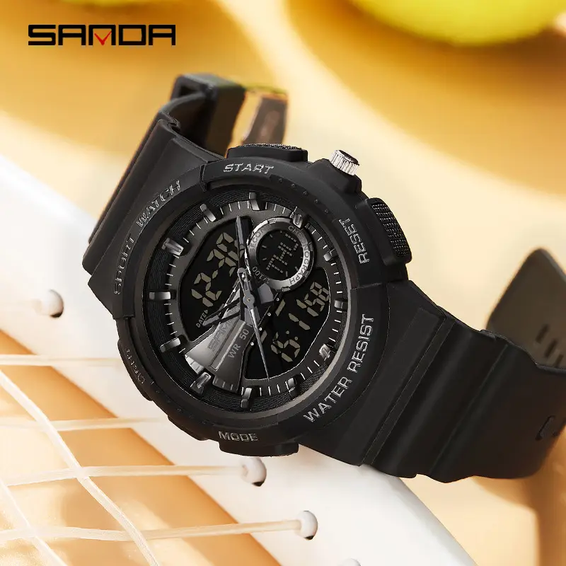 Sanda Black Digital Sport Watch for Men Women - Image 9